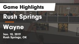 Rush Springs  vs Wayne  Game Highlights - Jan. 10, 2019