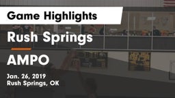 Rush Springs  vs AMPO Game Highlights - Jan. 26, 2019