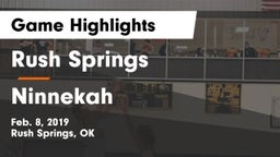 Rush Springs  vs Ninnekah Game Highlights - Feb. 8, 2019