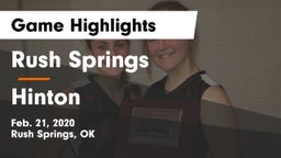 Rush Springs  vs Hinton  Game Highlights - Feb. 21, 2020
