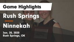 Rush Springs  vs Ninnekah  Game Highlights - Jan. 20, 2020