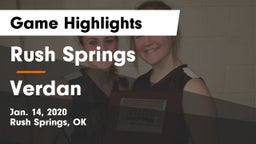 Rush Springs  vs Verdan Game Highlights - Jan. 14, 2020