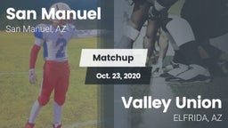 Matchup: San Manuel High Scho vs. Valley Union  2020