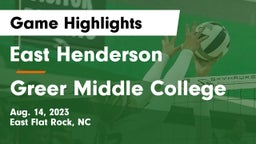 East Henderson  vs Greer Middle College Game Highlights - Aug. 14, 2023