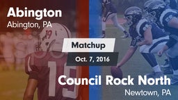 Matchup: Abington  vs. Council Rock North  2016