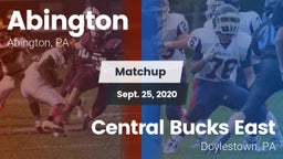 Matchup: Abington  vs. Central Bucks East  2020