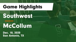 Southwest  vs McCollum  Game Highlights - Dec. 18, 2020