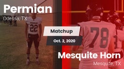 Matchup: Permian  vs. Mesquite Horn  2020