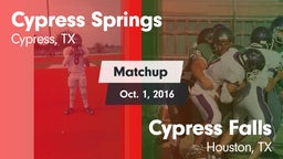 Matchup: Cypress Springs vs. Cypress Falls  2016