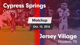 Matchup: Cypress Springs vs. Jersey Village  2016