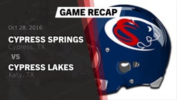 Recap: Cypress Springs  vs. Cypress Lakes  2016