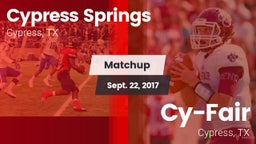 Matchup: Cypress Springs vs. Cy-Fair  2017