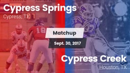 Matchup: Cypress Springs vs. Cypress Creek  2017