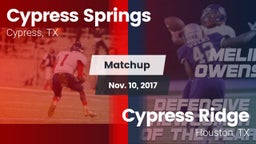 Matchup: Cypress Springs vs. Cypress Ridge  2017