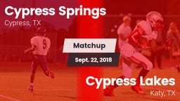 Matchup: Cypress Springs vs. Cypress Lakes  2018