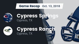 Recap: Cypress Springs  vs. Cypress Ranch  2018