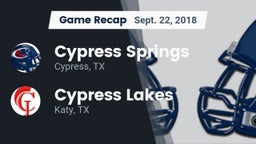 Recap: Cypress Springs  vs. Cypress Lakes  2018