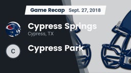 Recap: Cypress Springs  vs. Cypress Park 2018
