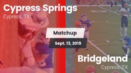 Matchup: Cypress Springs vs. Bridgeland  2019