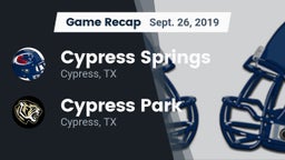 Recap: Cypress Springs  vs. Cypress Park   2019