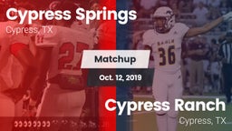 Matchup: Cypress Springs vs. Cypress Ranch  2019