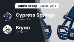 Recap: Cypress Springs  vs. Bryan  2018