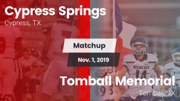 Matchup: Cypress Springs vs. Tomball Memorial 2019