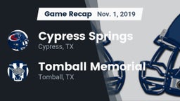 Recap: Cypress Springs  vs. Tomball Memorial 2019