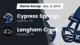 Recap: Cypress Springs  vs. Langham Creek  2019