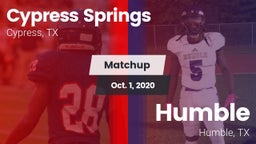 Matchup: Cypress Springs vs. Humble  2020