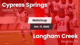 Matchup: Cypress Springs vs. Langham Creek  2020