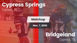 Matchup: Cypress Springs vs. Bridgeland  2020