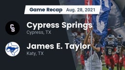 Recap: Cypress Springs  vs. James E. Taylor  2021