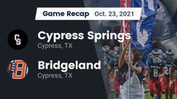 Recap: Cypress Springs  vs. Bridgeland  2021