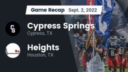 Recap: Cypress Springs  vs. Heights  2022