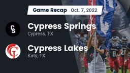 Recap: Cypress Springs  vs. Cypress Lakes  2022