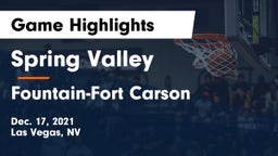 Spring Valley  vs Fountain-Fort Carson  Game Highlights - Dec. 17, 2021