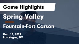 Spring Valley  vs Fountain-Fort Carson   Game Highlights - Dec. 17, 2021