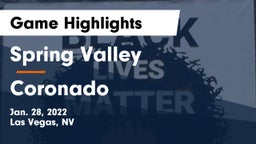 Spring Valley  vs Coronado Game Highlights - Jan. 28, 2022