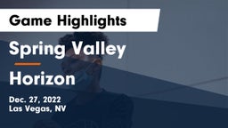 Spring Valley  vs Horizon  Game Highlights - Dec. 27, 2022