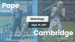 Matchup: Pope  vs. Cambridge  2017