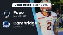 Recap: Pope  vs. Cambridge  2017