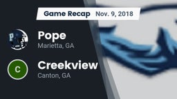 Recap: Pope  vs. Creekview  2018