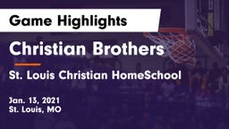 Christian Brothers  vs St. Louis Christian HomeSchool  Game Highlights - Jan. 13, 2021