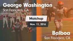 Matchup: Washington High Scho vs. Balboa  2016