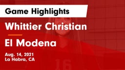 Whittier Christian  vs El Modena  Game Highlights - Aug. 14, 2021