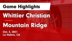 Whittier Christian  vs Mountain Ridge  Game Highlights - Oct. 3, 2021