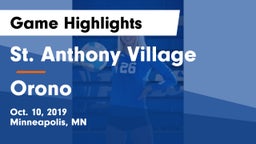 St. Anthony Village  vs Orono  Game Highlights - Oct. 10, 2019