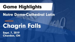 Notre Dame-Cathedral Latin  vs Chagrin Falls  Game Highlights - Sept. 7, 2019
