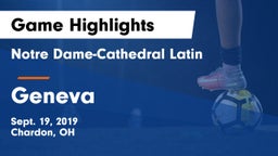 Notre Dame-Cathedral Latin  vs Geneva  Game Highlights - Sept. 19, 2019